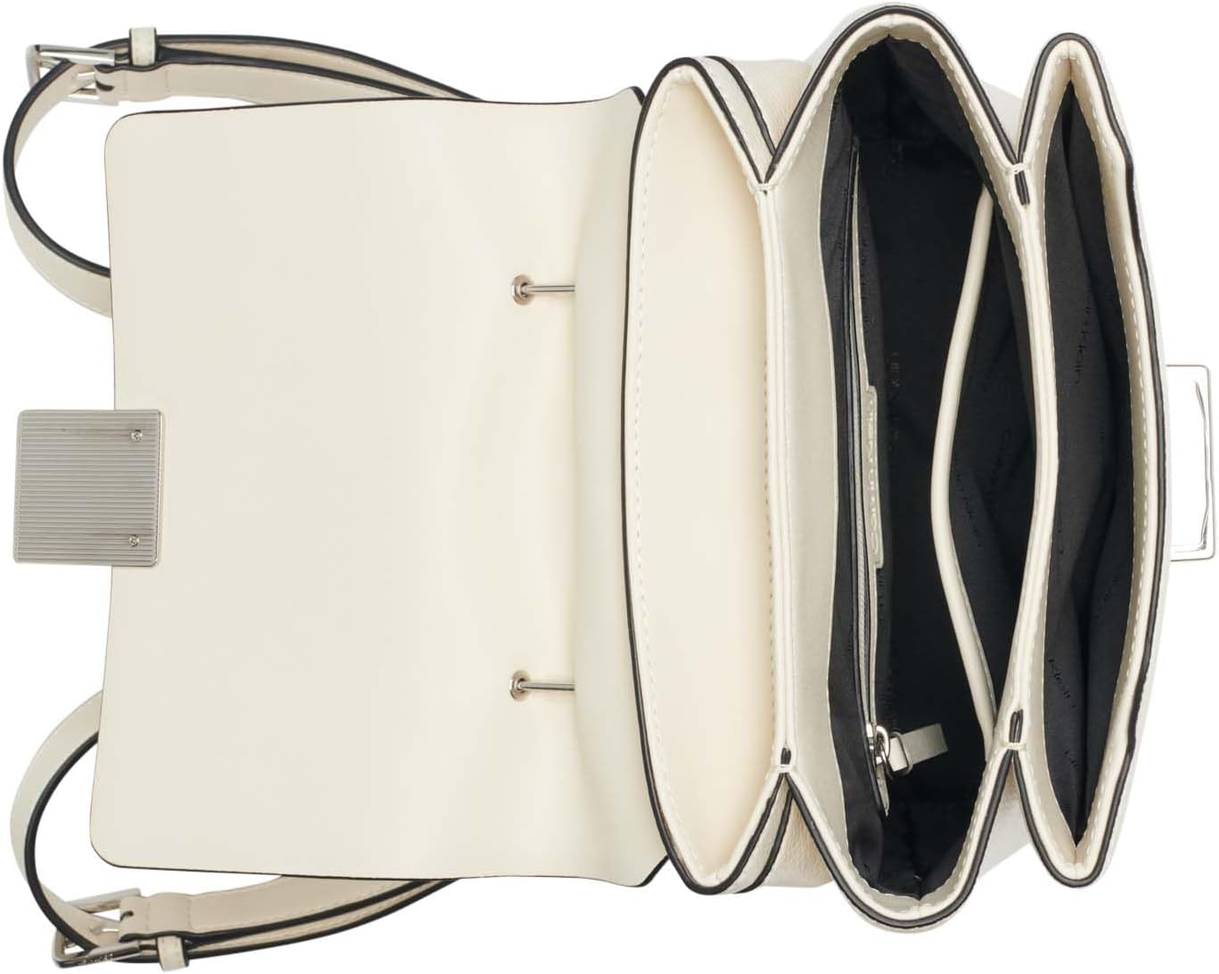 Calvin Klein Mochila con solapa de triple compartimento de clavo, q...