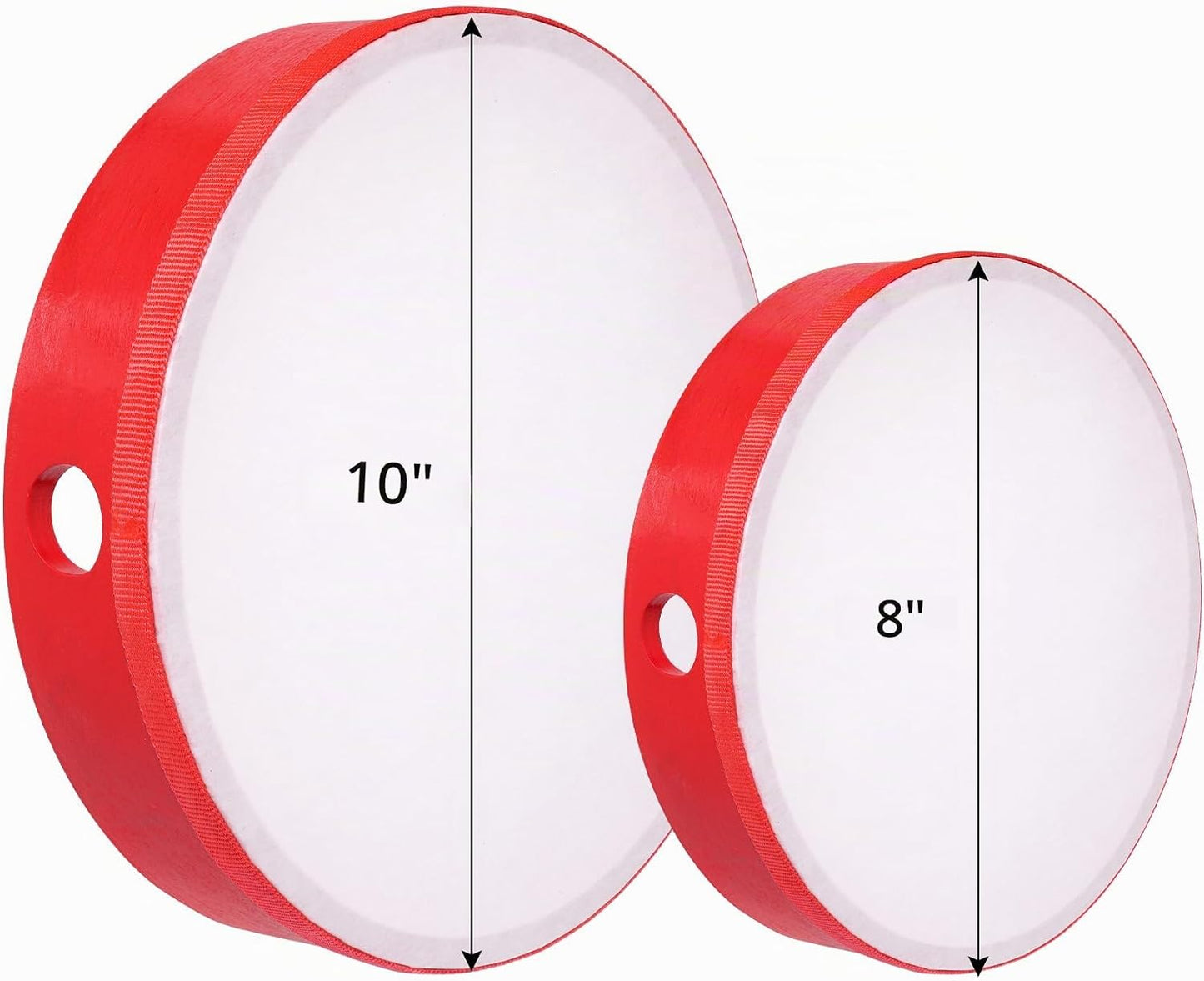 Nydotd Juego de tambor de mano profesional de 10 pulgadas y 8 pulga...
