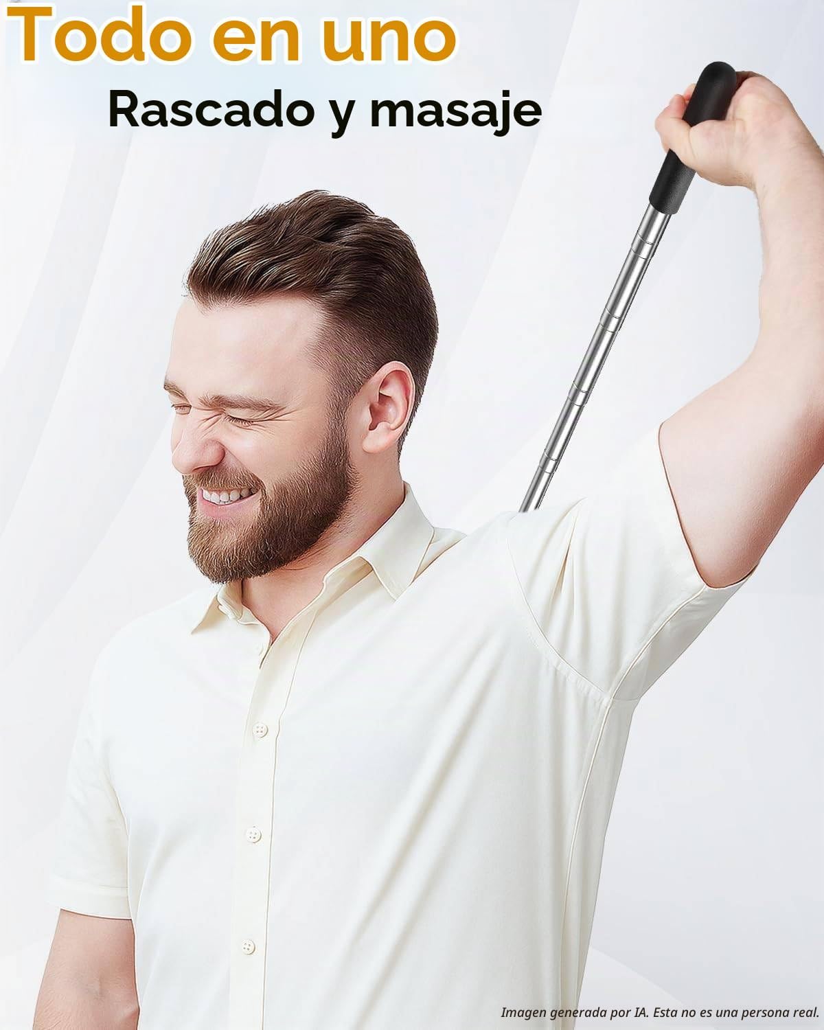 Rascador telescópico de espalda con 5 cabezas desmontables, regalo...