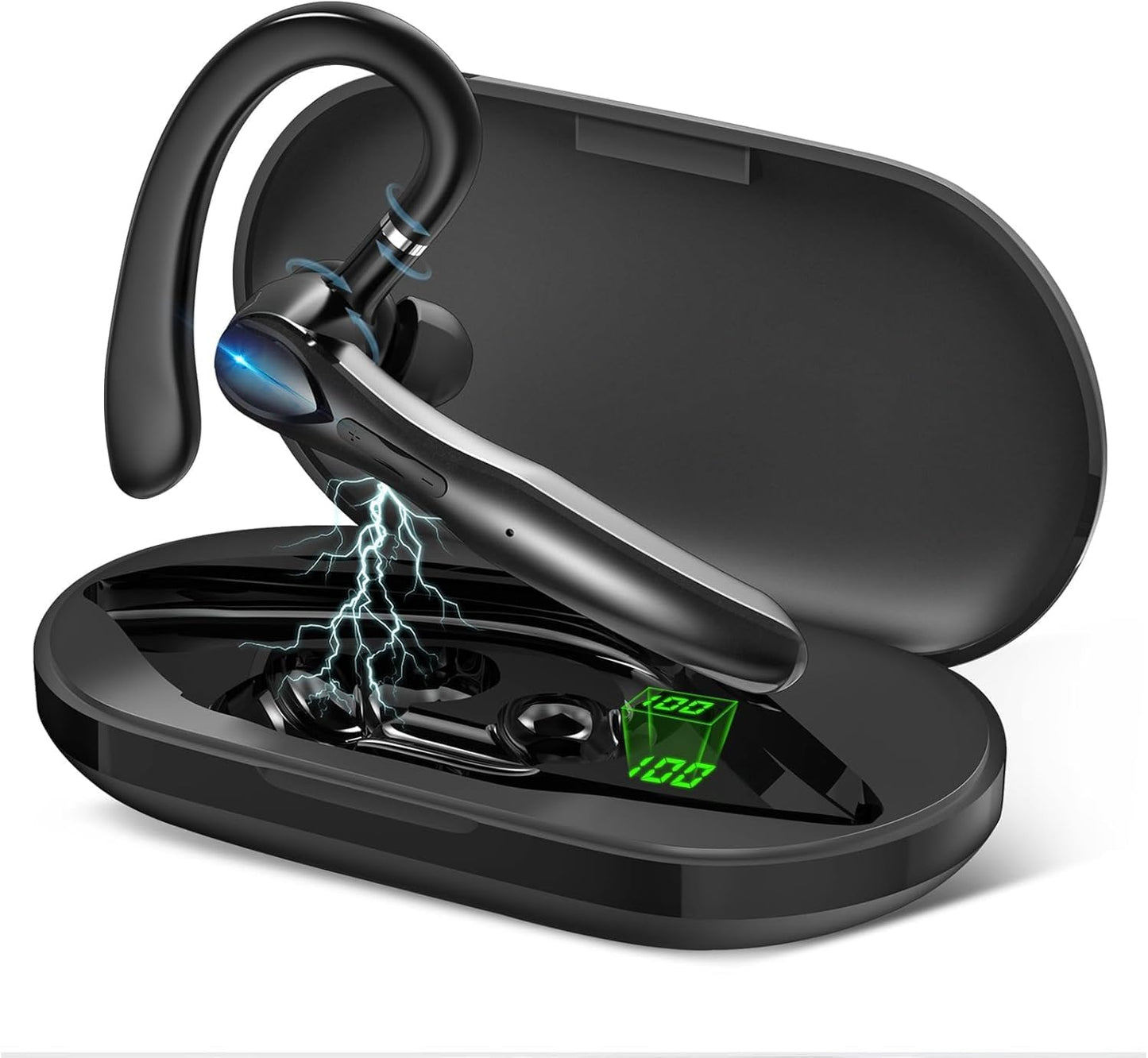 Auricular inalámbrico con Bluetooth, 55 horas de reproducción, auri...