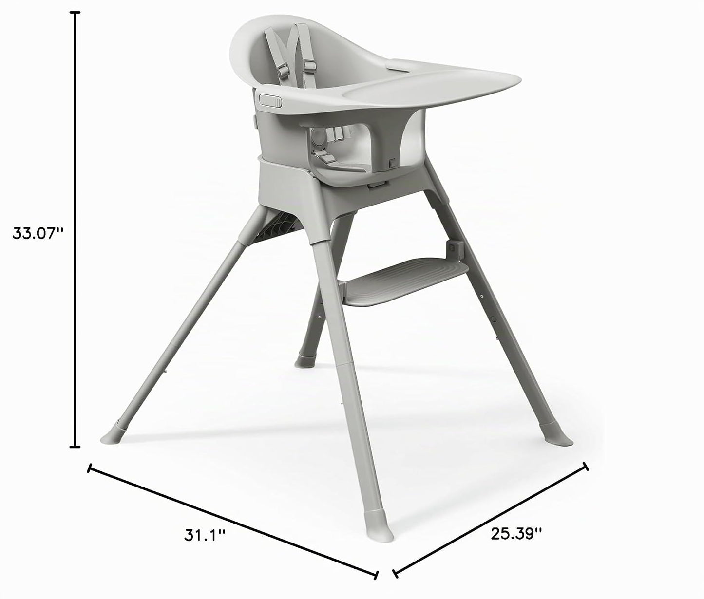 Mompush Olli Silla alta convertible 7 en 1 para bebés y niños peque...