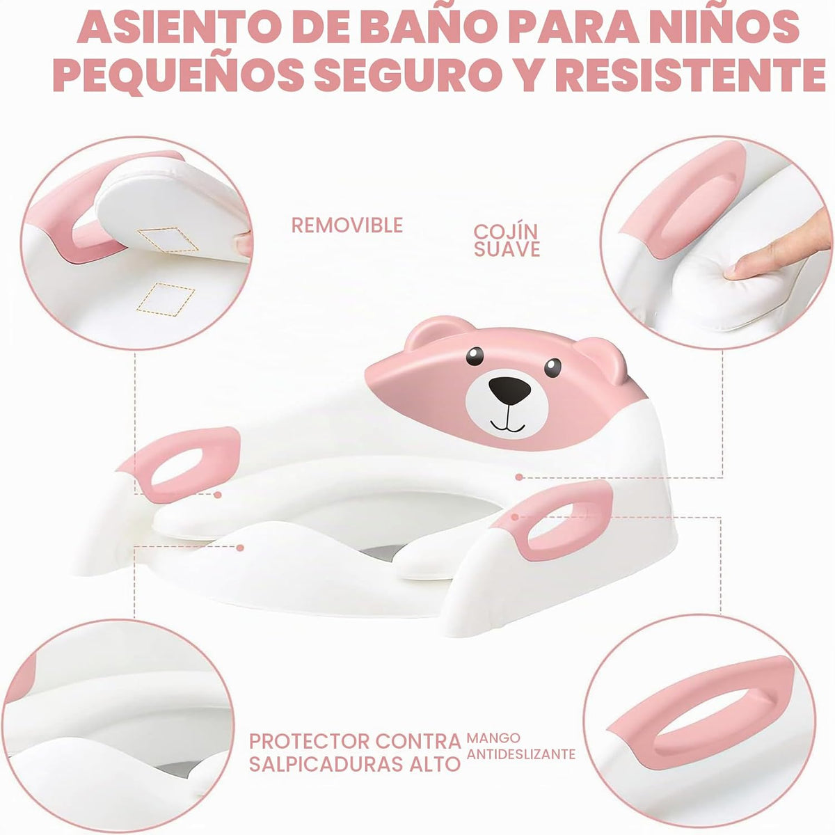 Inodoro de entrenamiento para ir al baño para niños pequeños, asien...