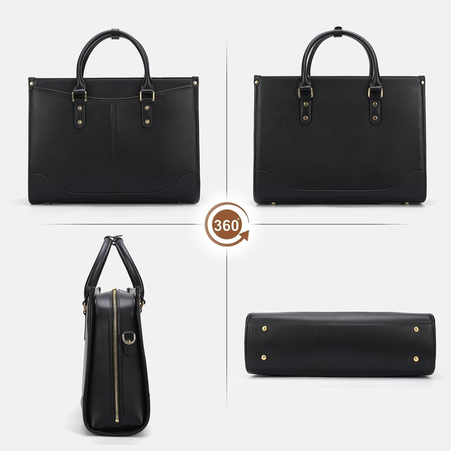 LuxCuir Bolso de mano de cuero genuino para mujer, para el trabajo,...