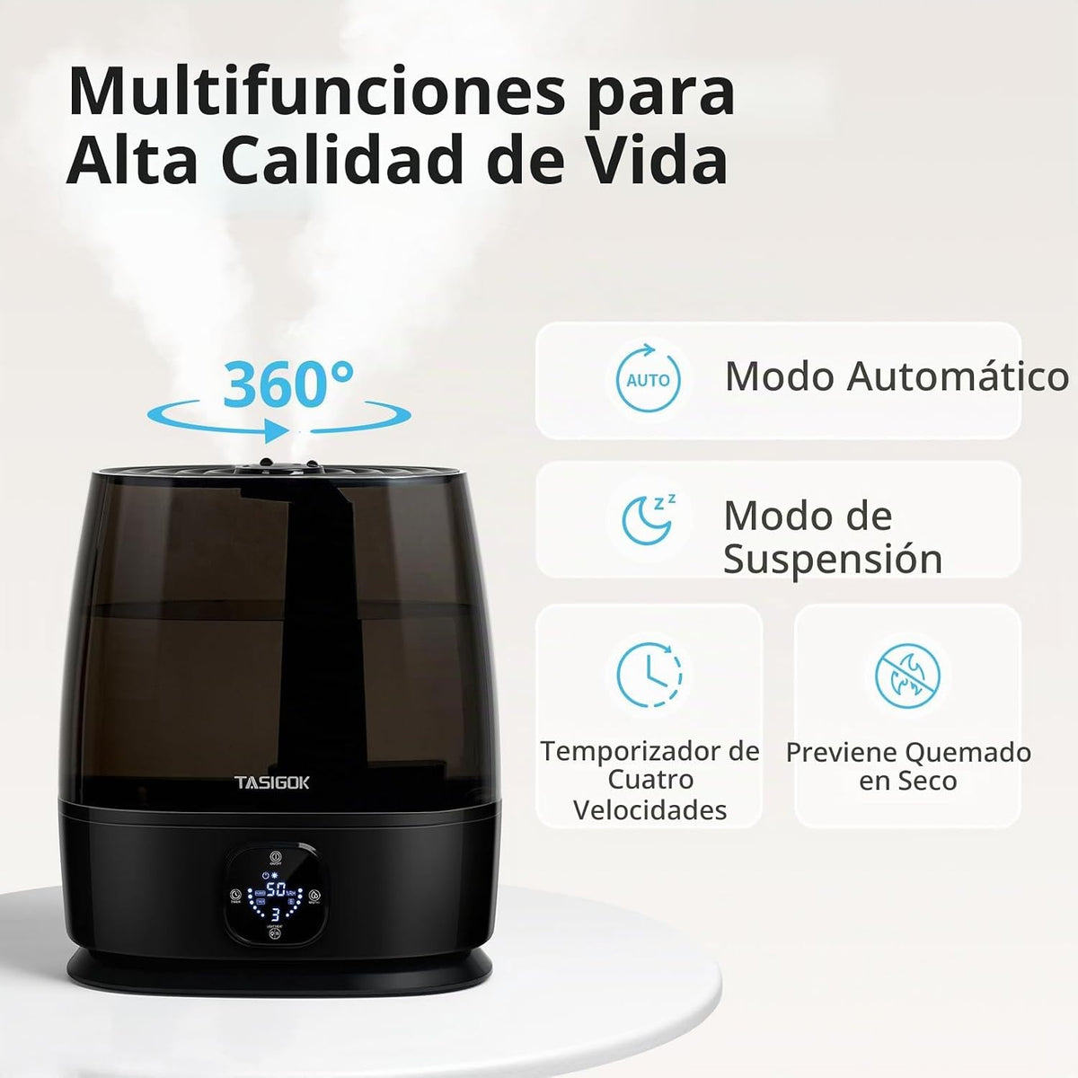 TASIGOK Humidificadores para dormitorio y hogar, humidificador de a...