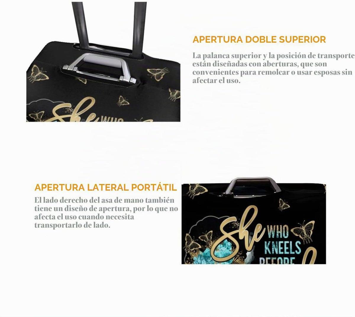 Hepmant Protector de maleta de viaje para mujer afroamericana, elás...