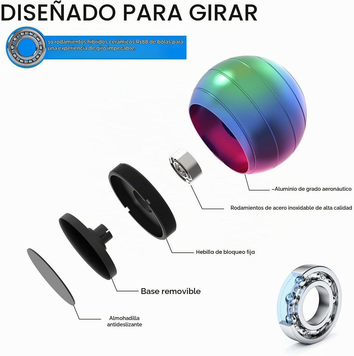Juguetes de escritorio giratorios cinéticos, juguetes inquietos par...