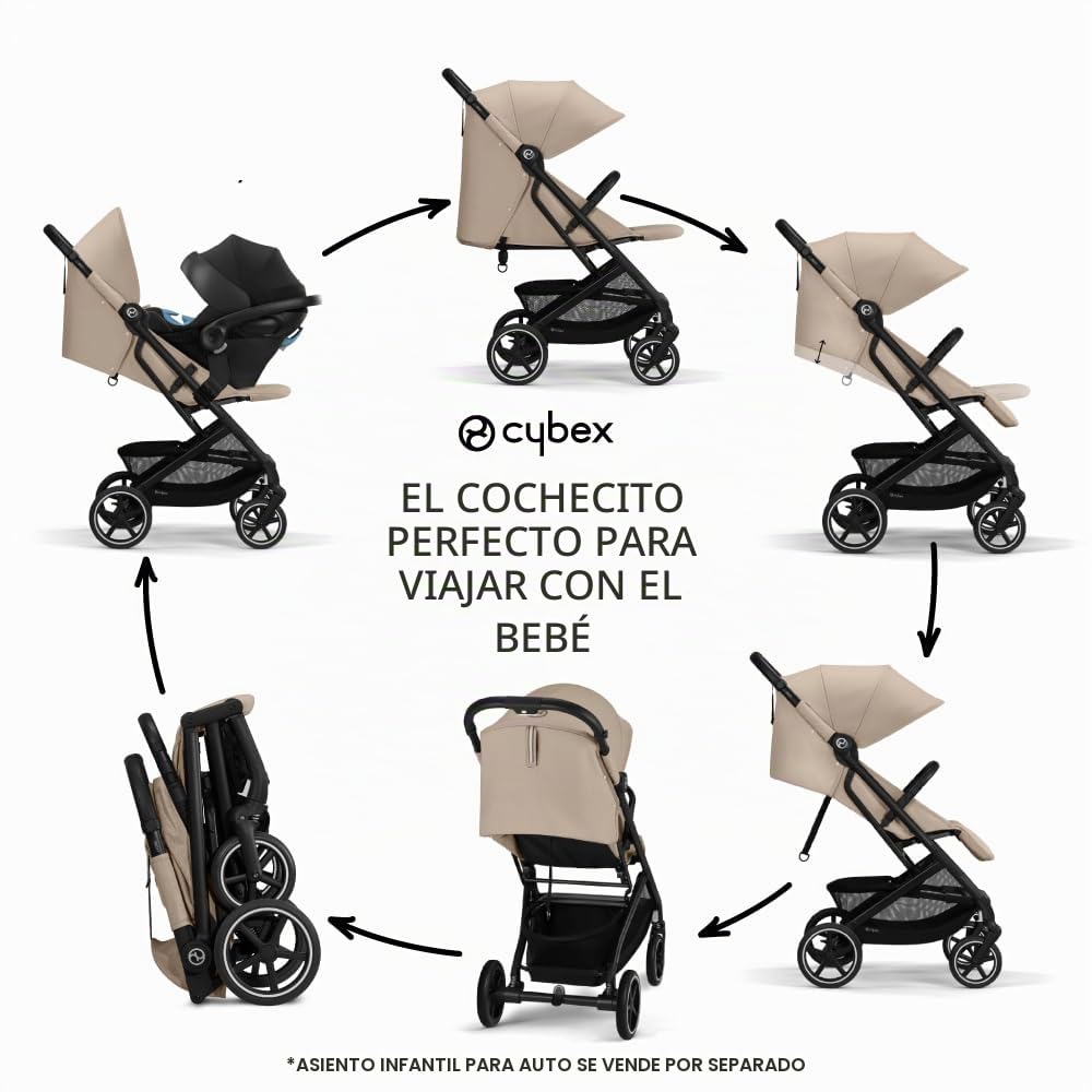 Cybex Beezy 2 - Cochecito de viaje compacto y ligero, color beige a...