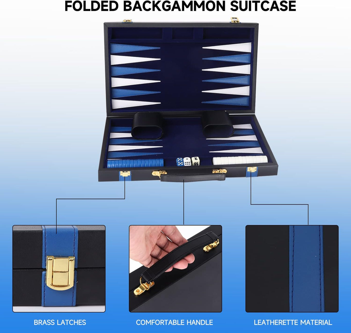 GSE Games &amp; Sports Expert - Juego de mesa de backgammon de piel...