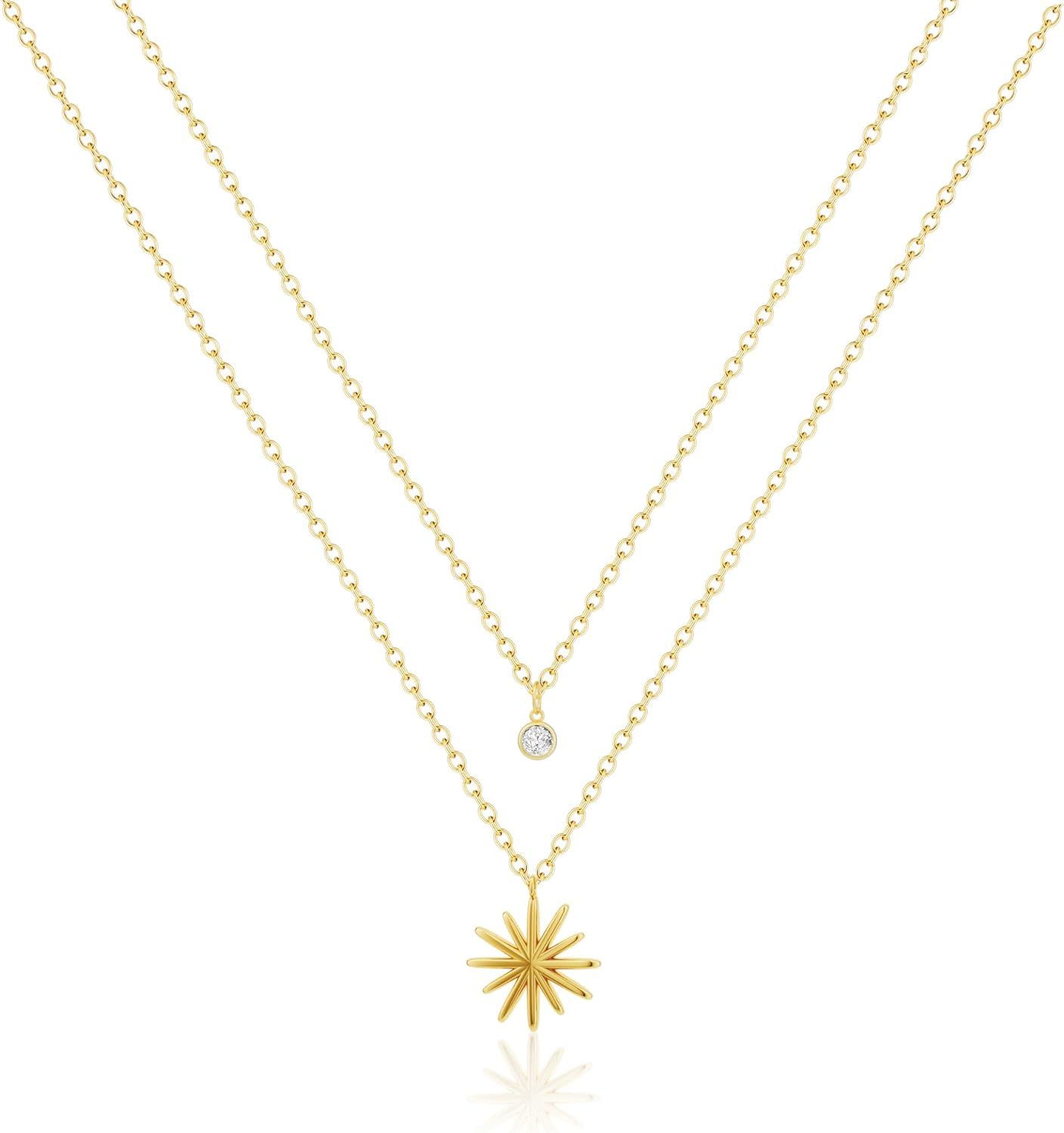 NECOCY - Collares delicados chapados en oro de 14k\/plata con circo...