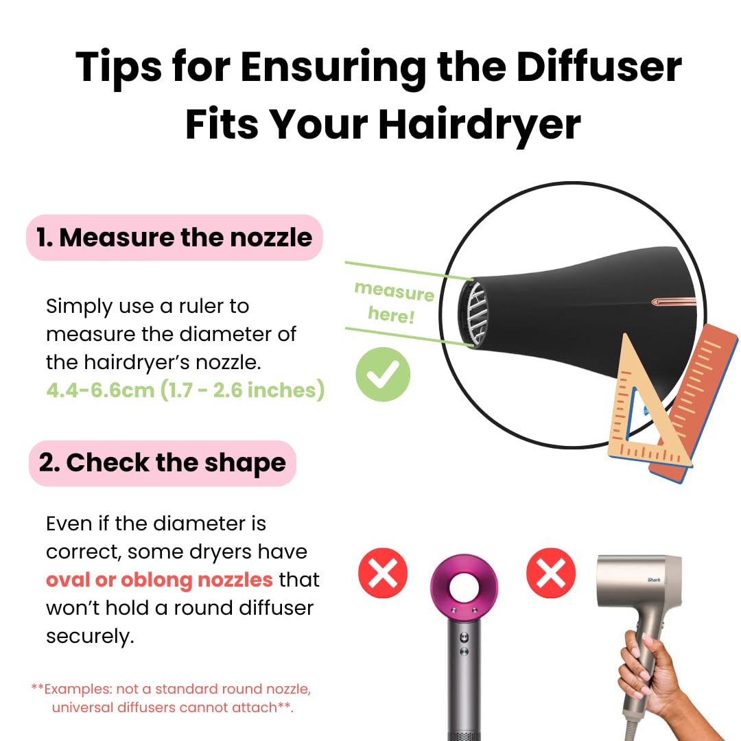 Difusor universal de cabello "súper resistente" de 1.7 a 2....