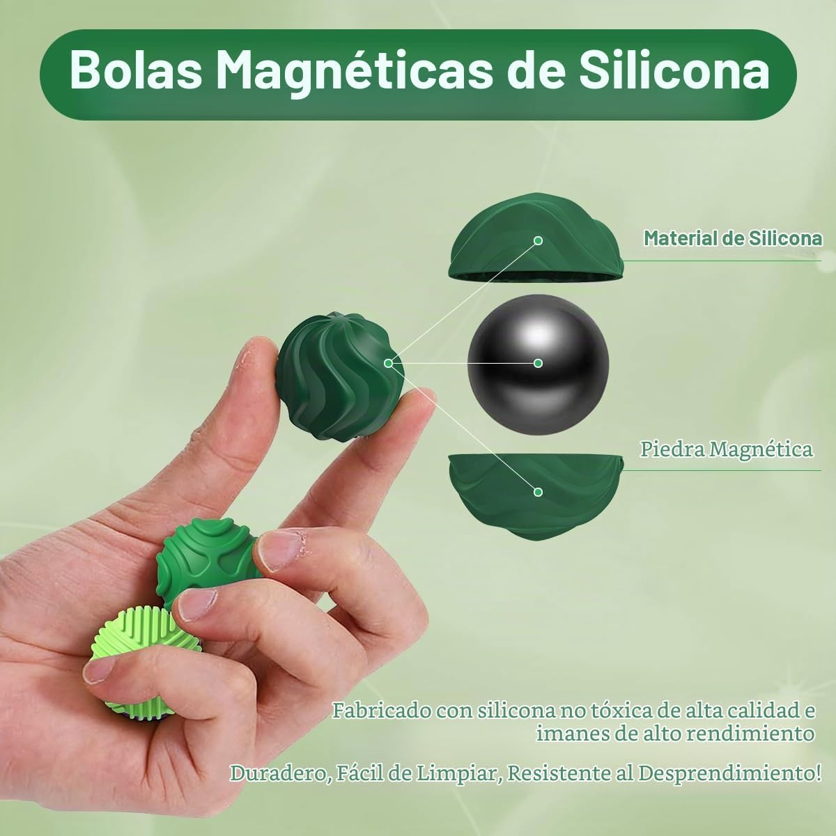 Bolas magnéticas de silicona para adultos y adolescentes, 6 juguete...