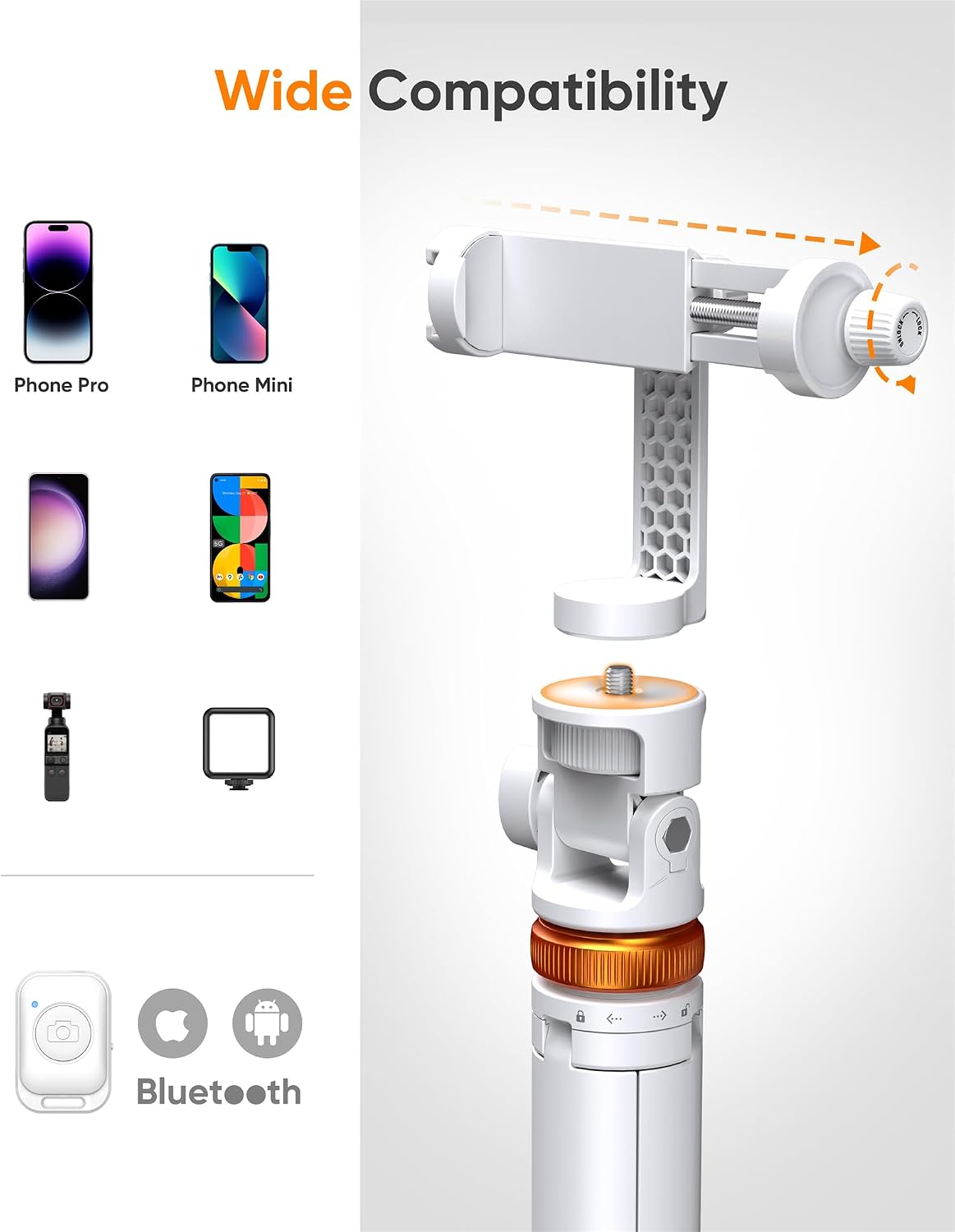 EUCOS Trípode de 62 pulgadas para iPhone, resistente trípode para s...