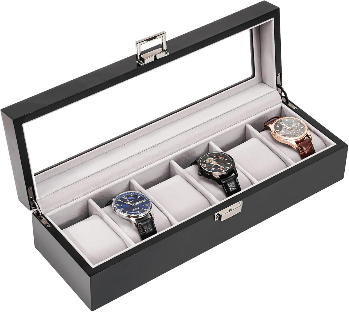 ProCase Caja de reloj de madera para hombre, estuche de exhibición...