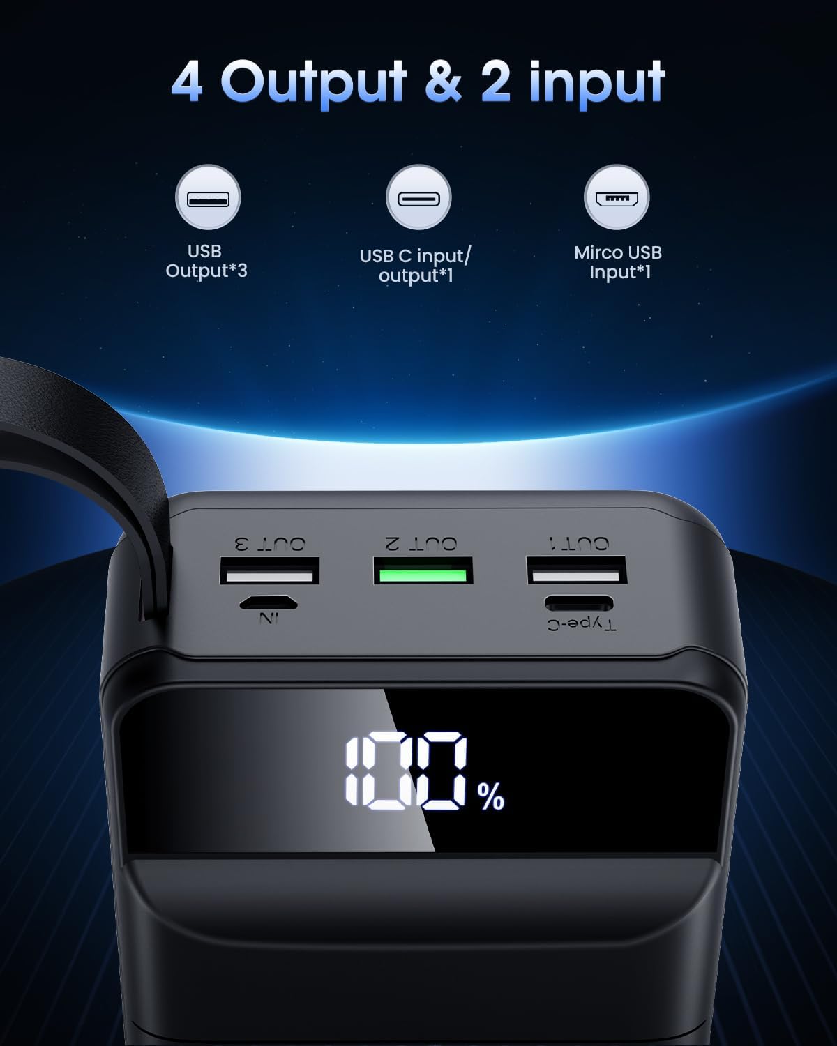 Cargador Portátil 60000mAh Banco de Energía - Carga Rápida 22.5W Pa...