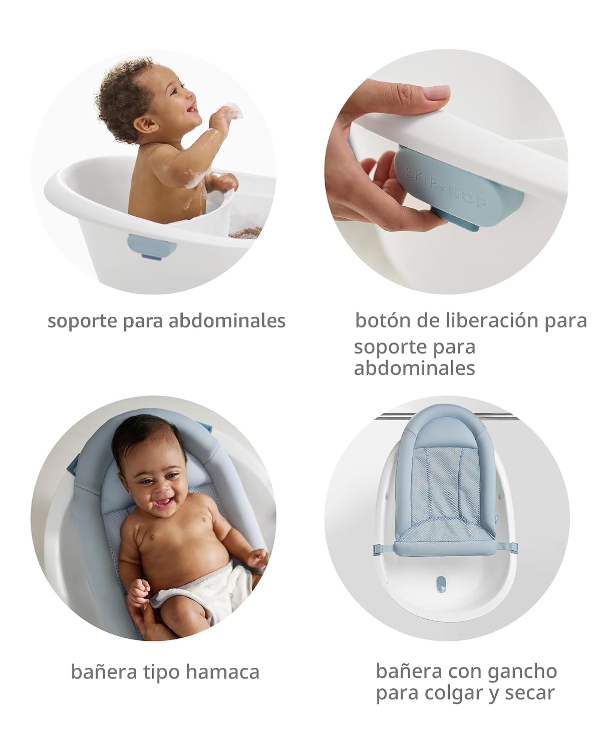 Bañera para bebés Skip Hop 4-en-1 Crece con el bebé Bañera de bebé...