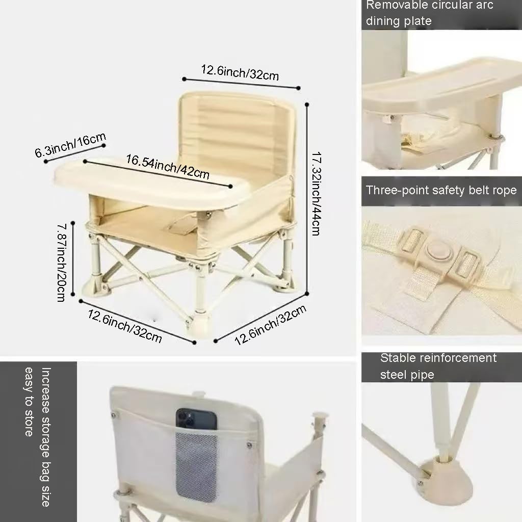 Silla de comedor plegable portátil para bebé, silla alta al aire li...