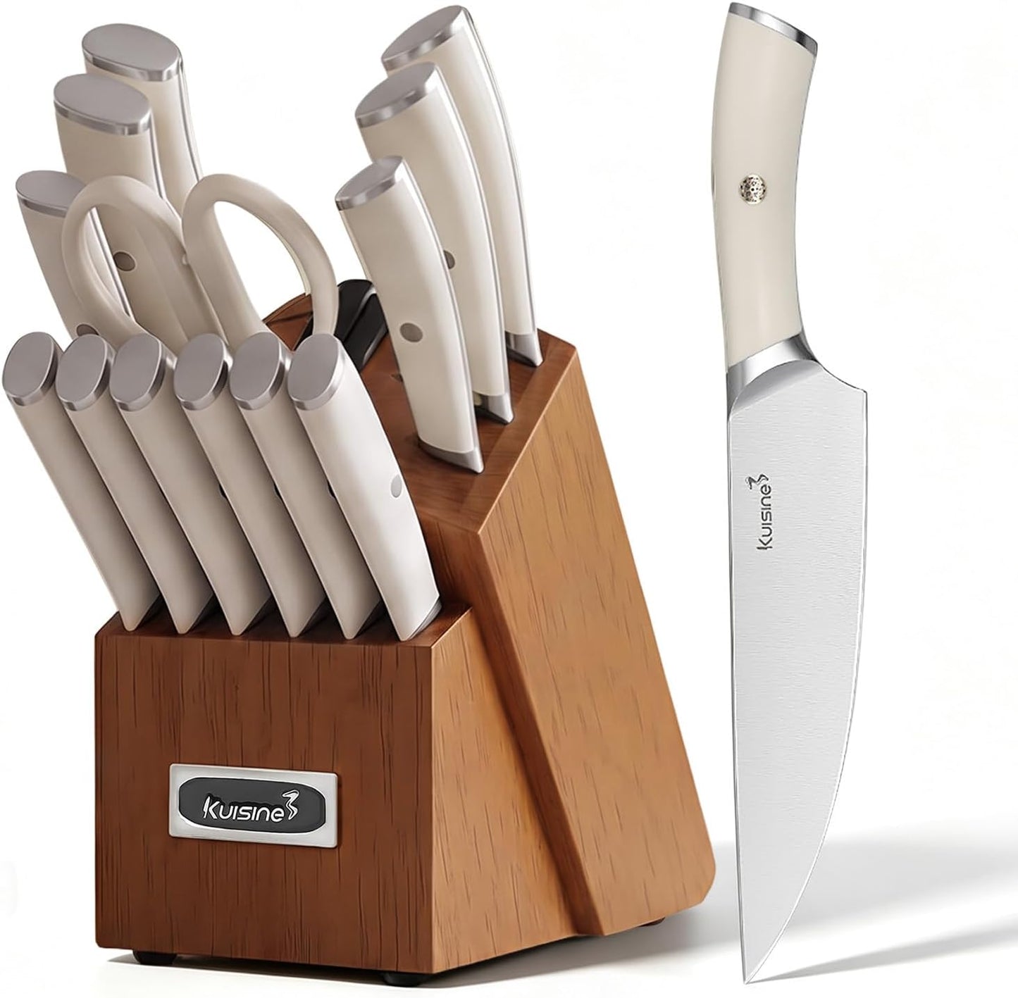 Juego de cuchillos de cocina Kuisine, hoja ultra afilada de acero i...