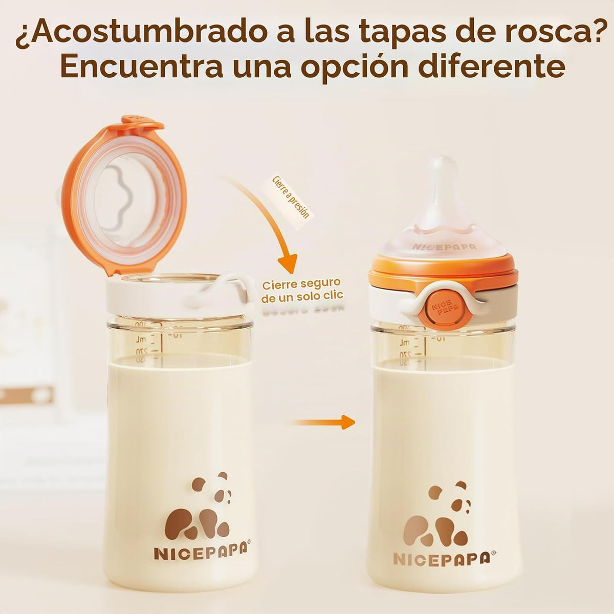 NICEPAPA PPSU Biberones con tapa abatible adjunta, elementos esenci...