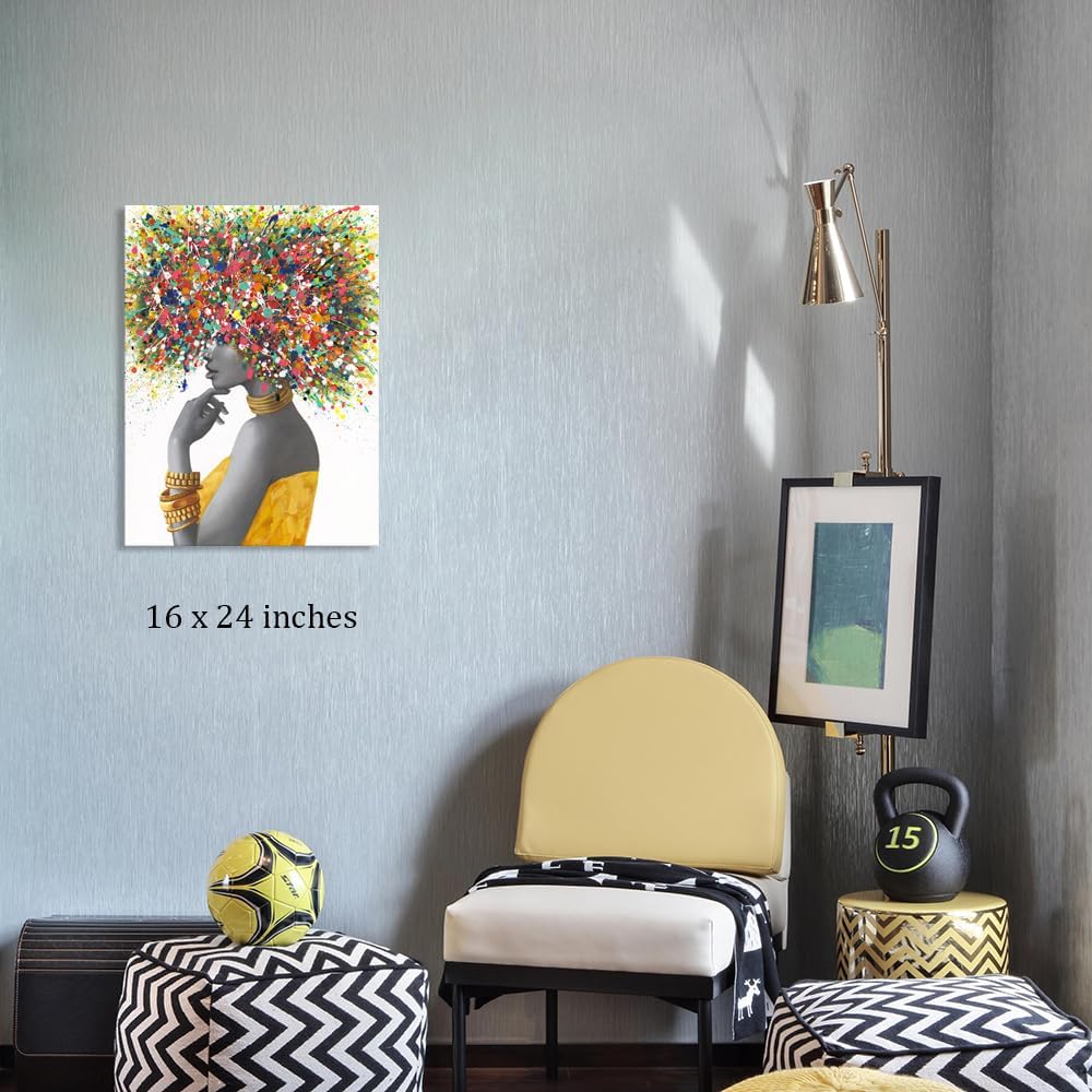 Arte de pared afroamericano, pinturas artísticas negras para pared,...