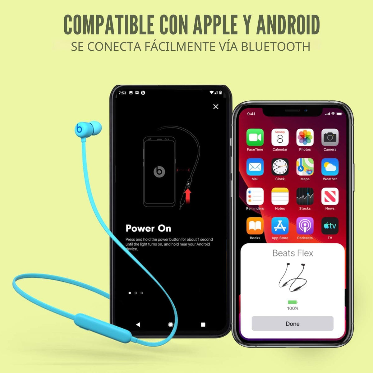 Beats Flex Auriculares inalámbricos - Chip de auriculares Apple W1,...