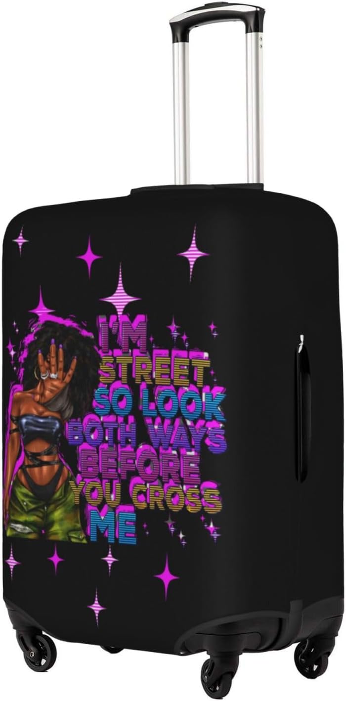 Hepmant Protector de maleta de viaje para mujer afroamericana, elás...