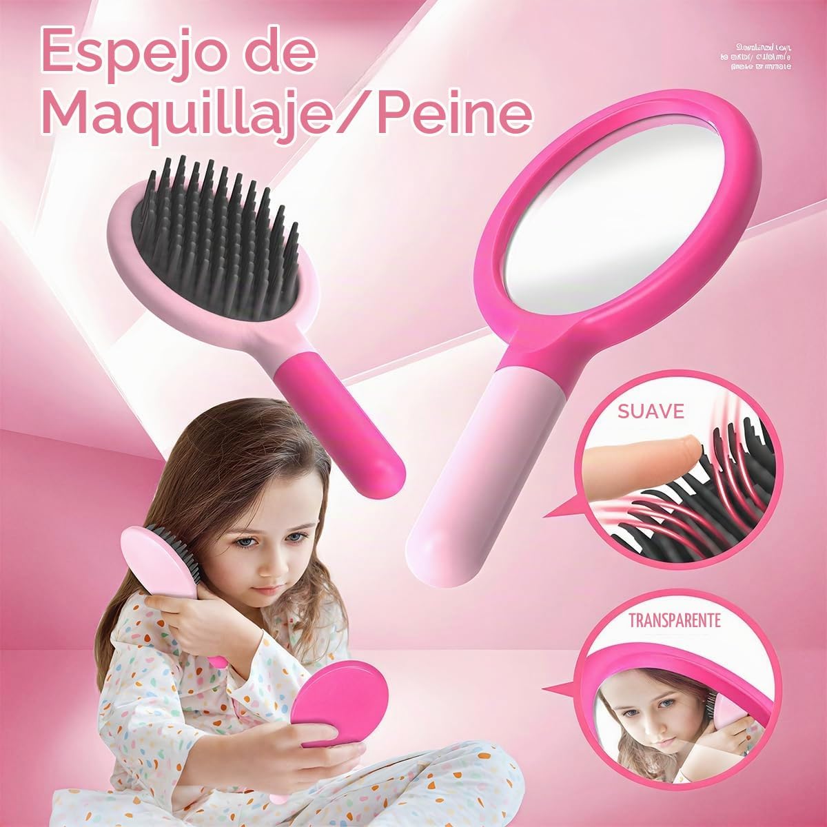 Juego de maquillaje de tocador de peluquería para niñas, regalos de...