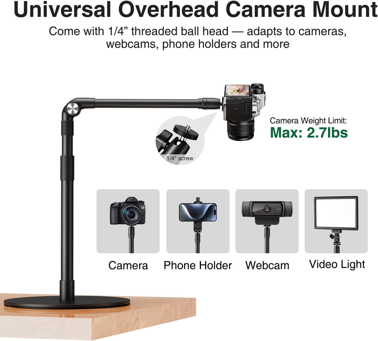 elitehood Soporte de teléfono aéreo con luz para grabación de video...
