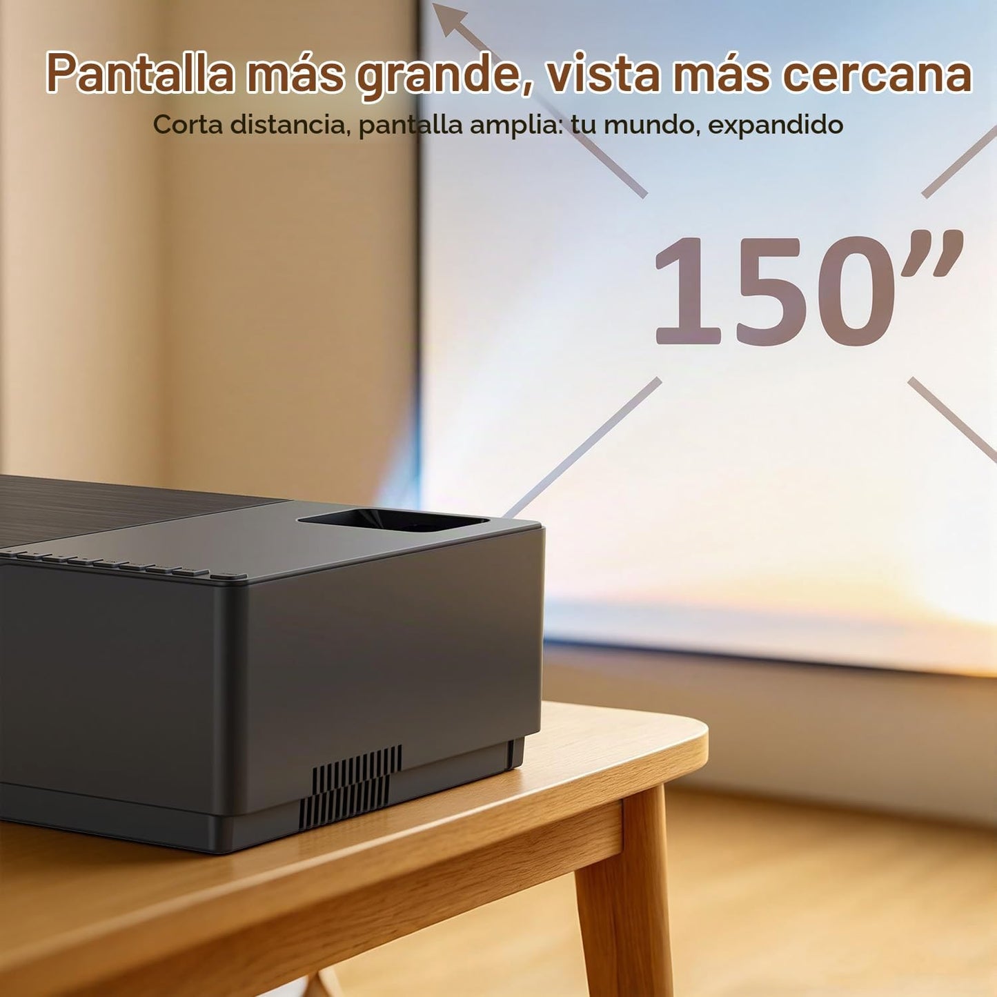 XENPONAD Proyector con WiFi y Bluetooth, soporte 4K Native 1080p Pr...