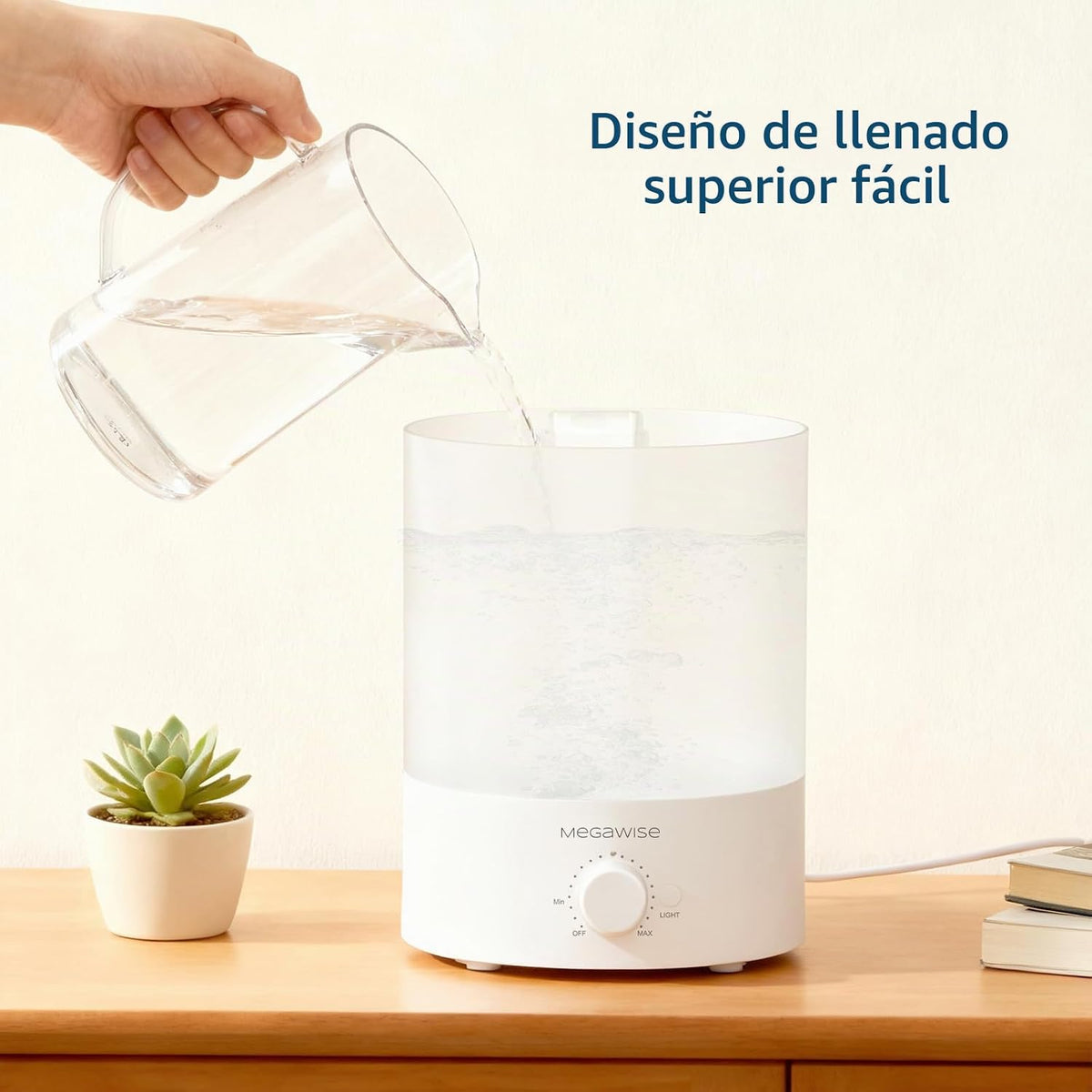 MEGAWISE Humidificador de niebla fría, humidificador ultrasónico co...