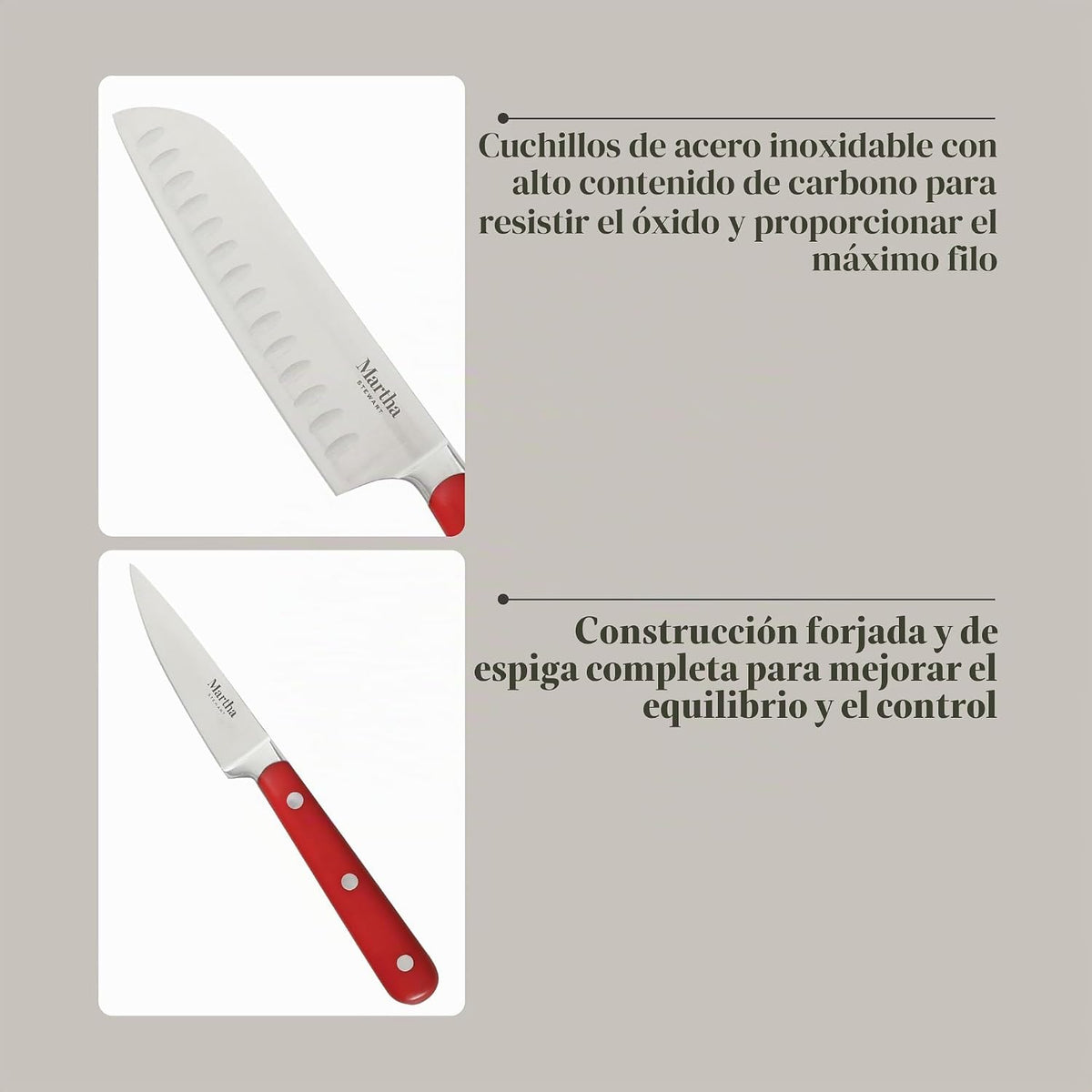 Martha Stewart Eastwalk Juego de 14 cuchillos de acero inoxidable d...