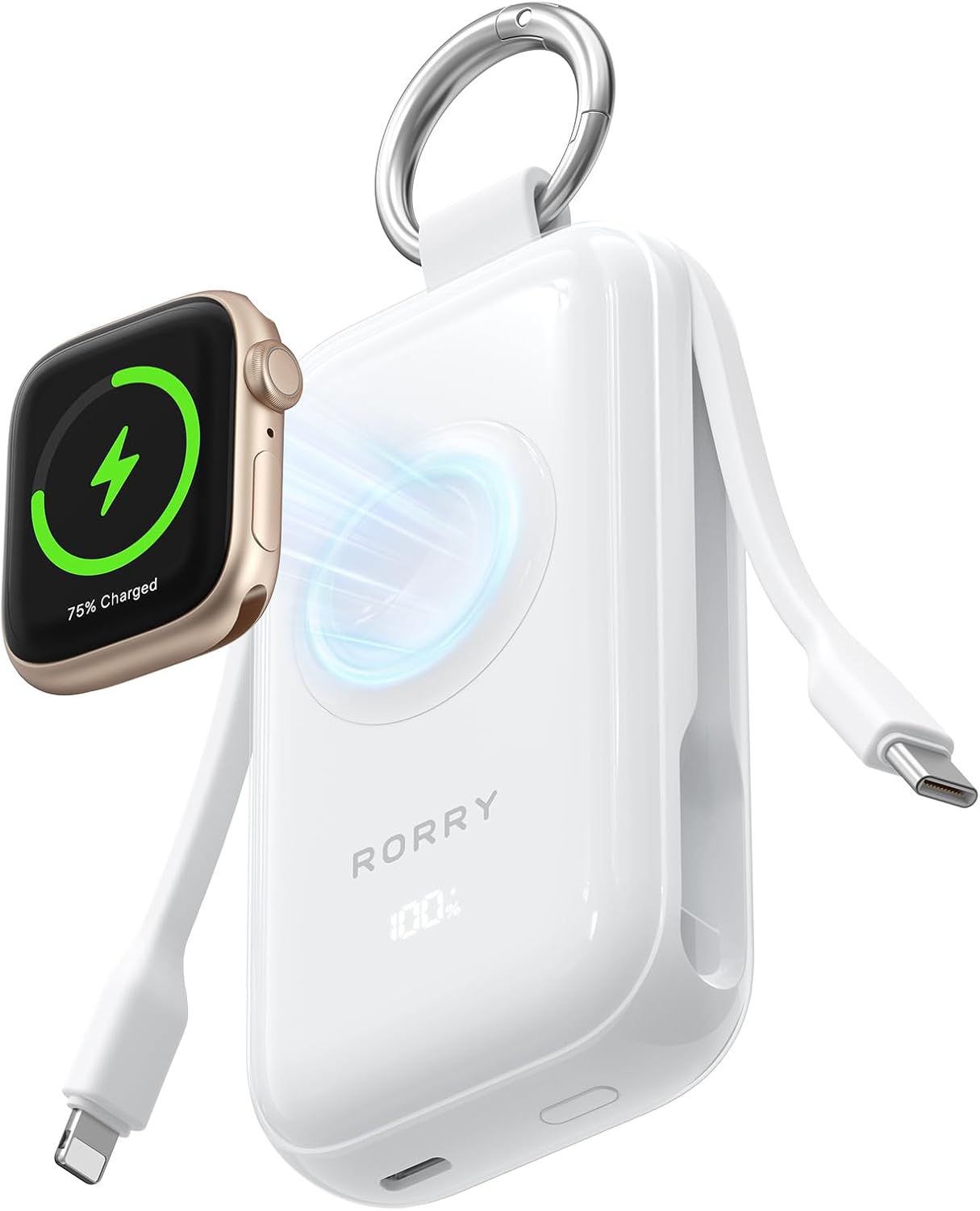 RORRY CharmGo Cargador portátil de 45 W de carga rápida, llavero de...