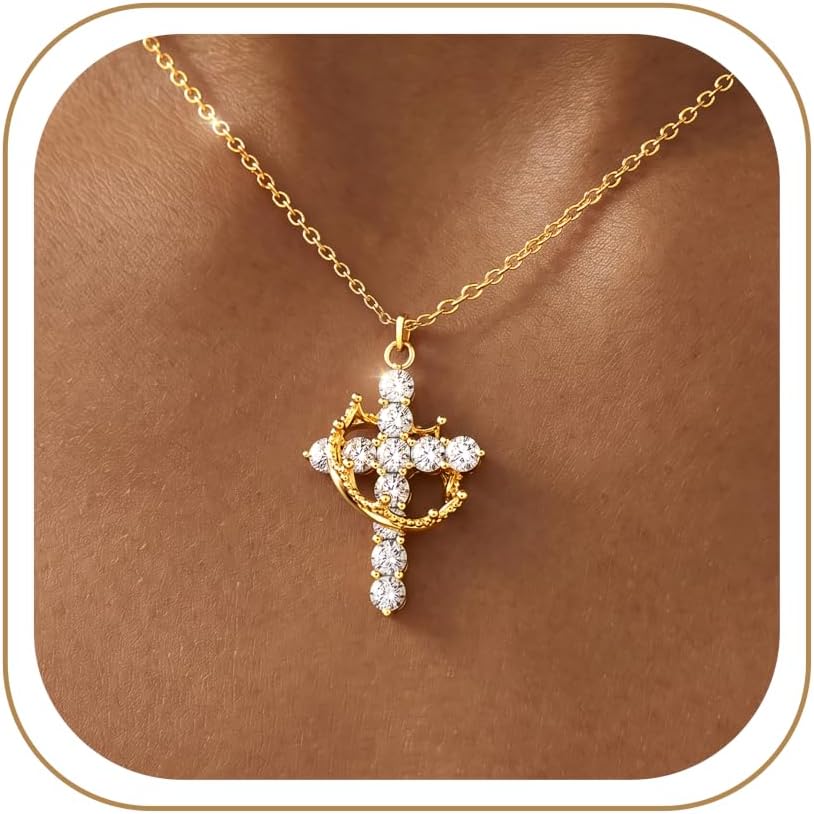 NECOCY Regalos de Pascua, collares mejorados con cruz de corona par...