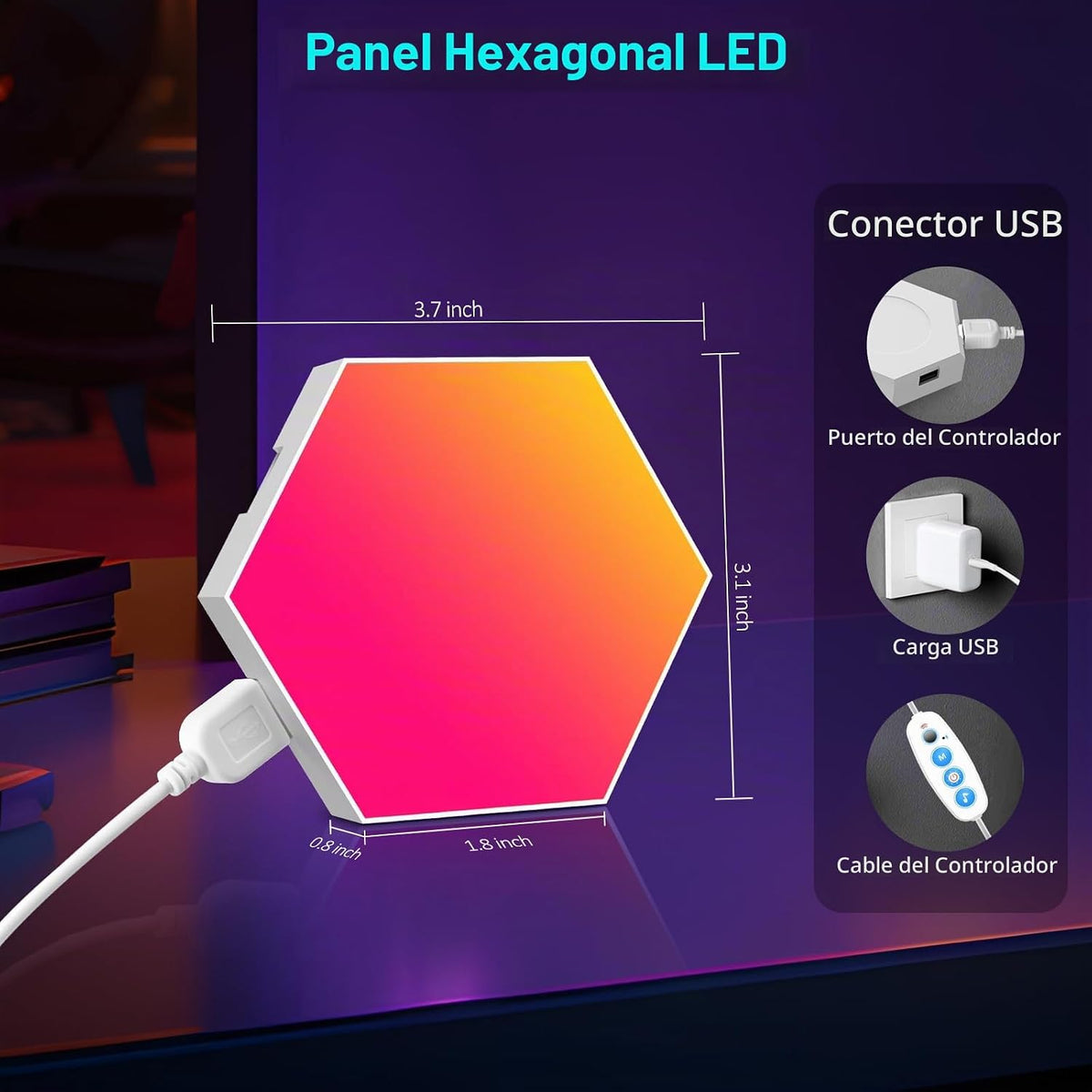 JIMIMORO Paquete de 20 paneles de luz hexagonal \u2013 Luces de par...