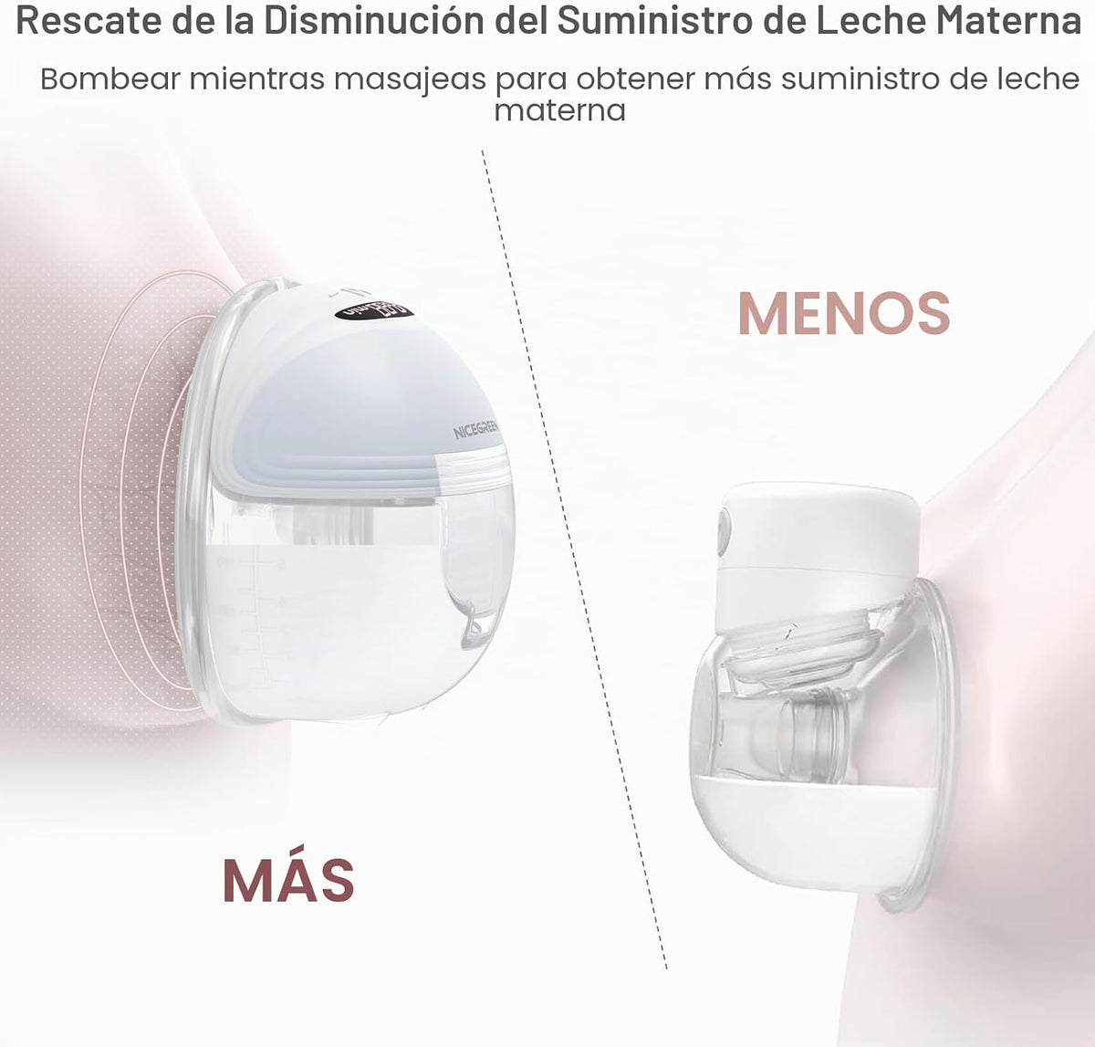 NICEGREEN Life Extractor de leche portátil S21, extractor de leche...