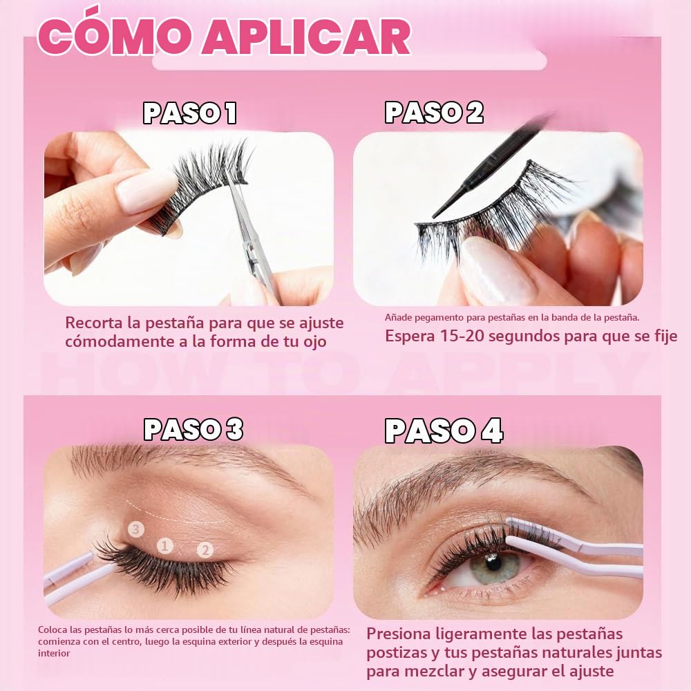 Pestañas de 14 mm de aspecto natural, pestañas postizas onduladas d...