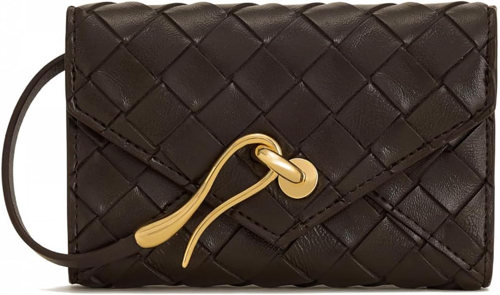 JW PEI Celeste - Cartera tipo sobre con textura tejida, Chocolate,...