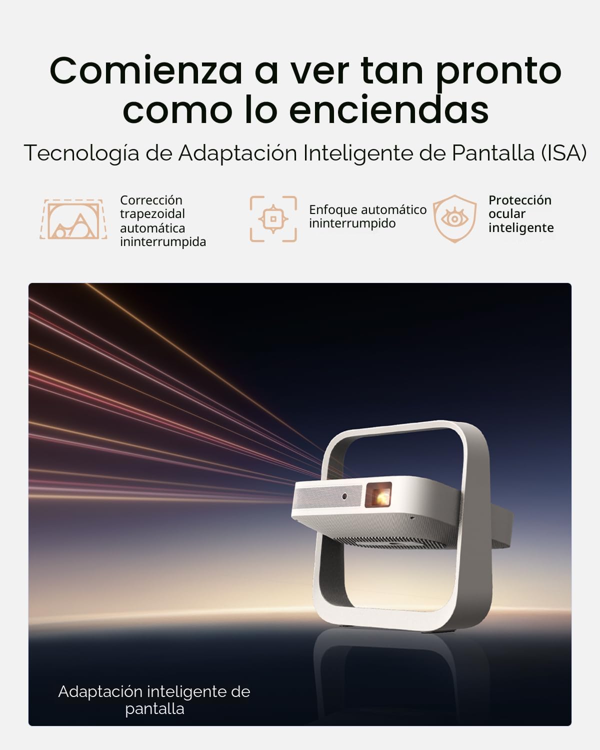XGIMI Proyector portátil Elfin Flip Plus, 500 lúmenes ISO, soporte...