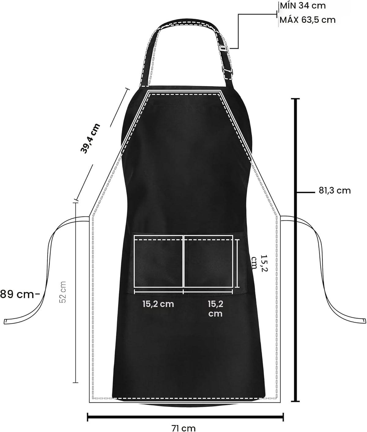 Utopia Kitchen Paquete de 10 delantales ajustables con 2 bolsillos...
