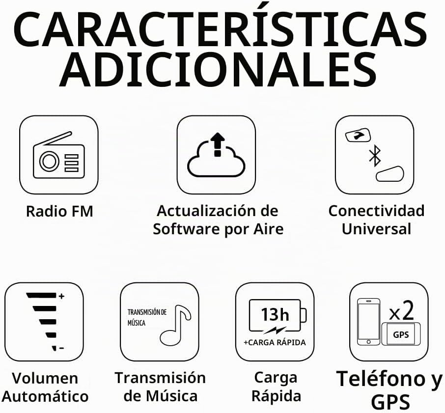 Cardo Systems Spirit HD - Auriculares de comunicación Bluetooth par...