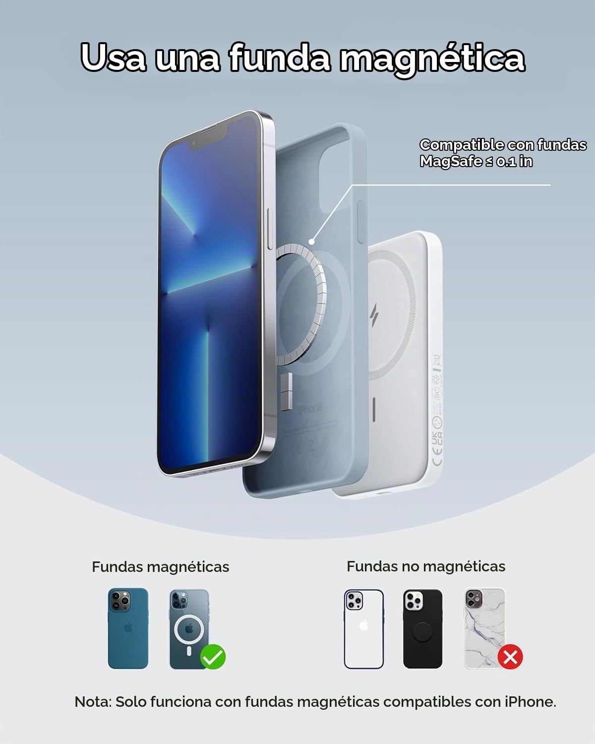 Anker 621 Cargador portátil magnético (MagGo), Banco de energía ina...