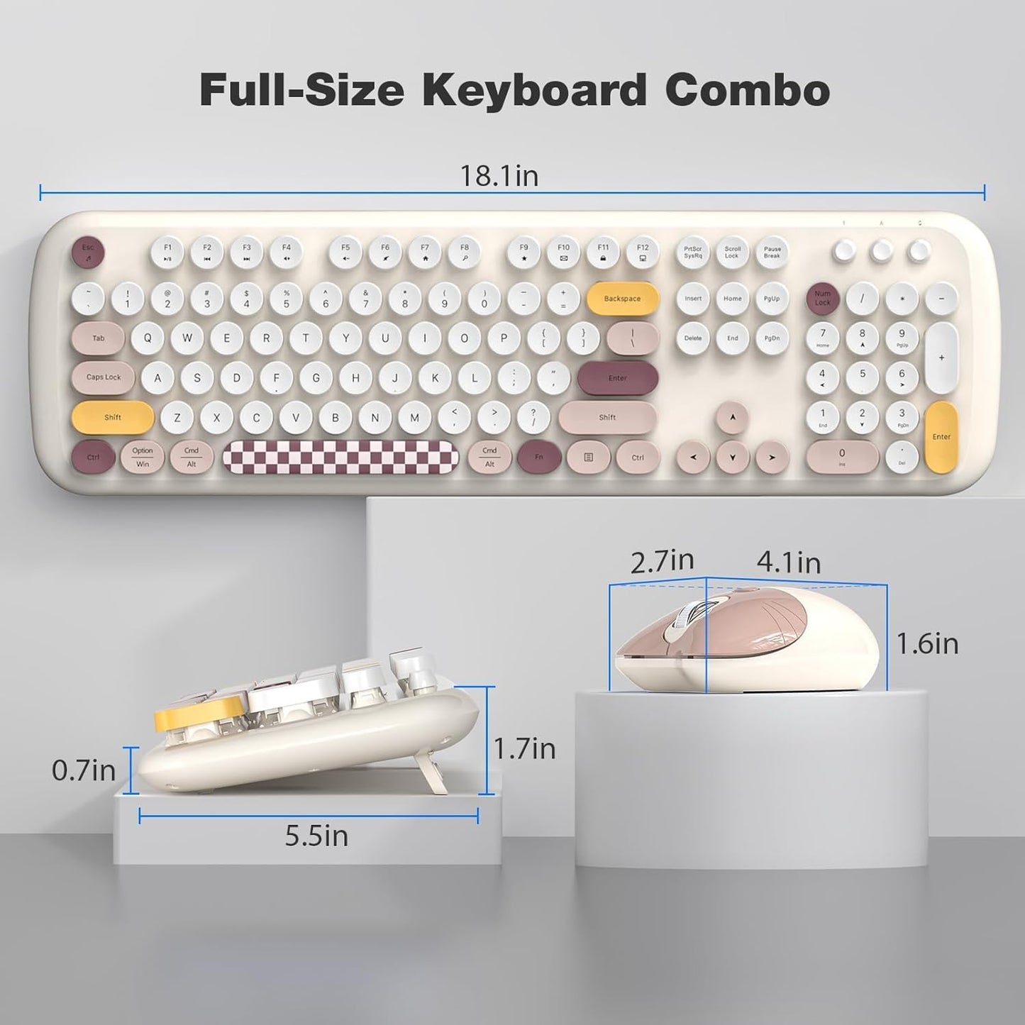 SaharaCase - Combo de teclado y mouse inalámbricos con clic silenci...