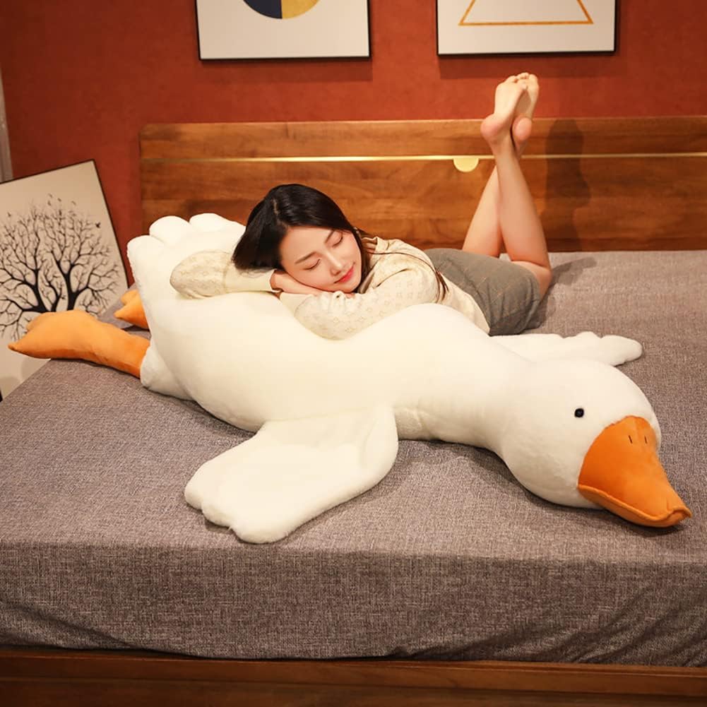 Almohada gigante de felpa de ganso blanco de 20 pulgadas, suave alm...