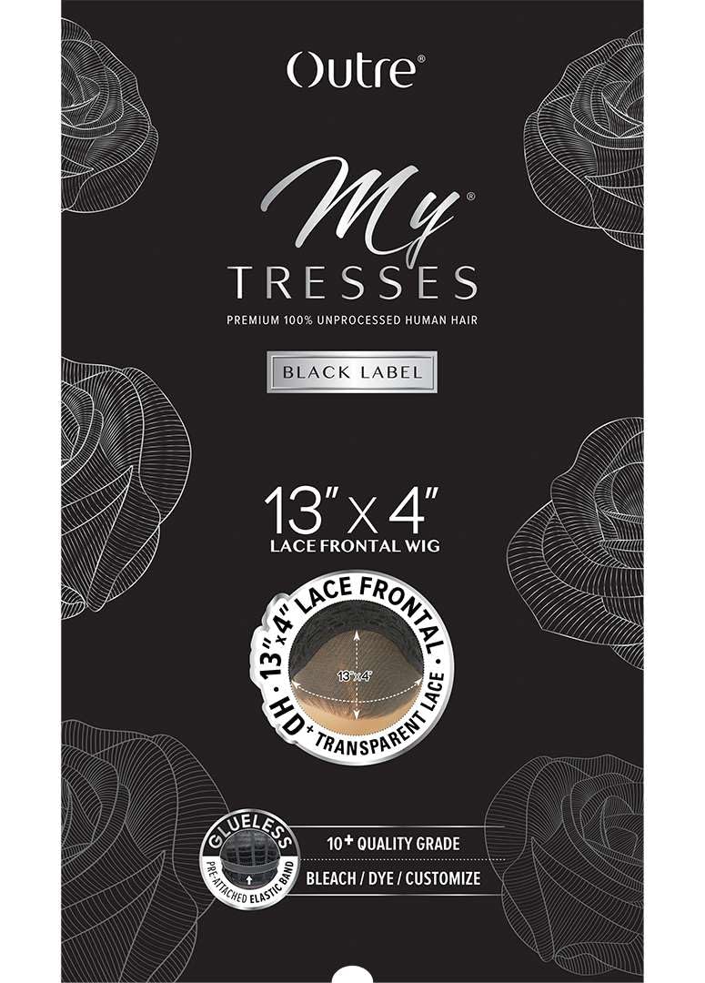 Outre Mytresses Black - Peluca de encaje frontal de 13 x 4 pulgadas...