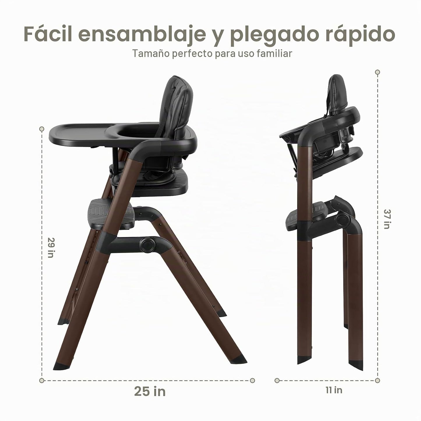 Ezebaby Silla alta para bebés y niños pequeños: sillas altas plegab...