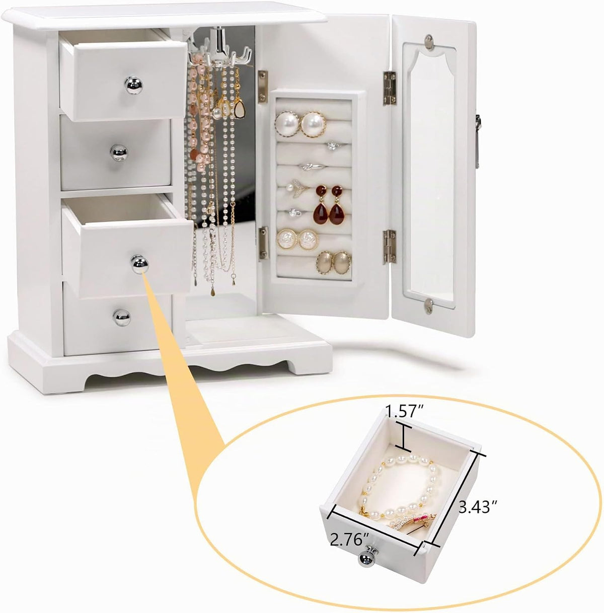 Kendal Caja de Joyería de Madera para Mujeres, Organizador de Joyas...