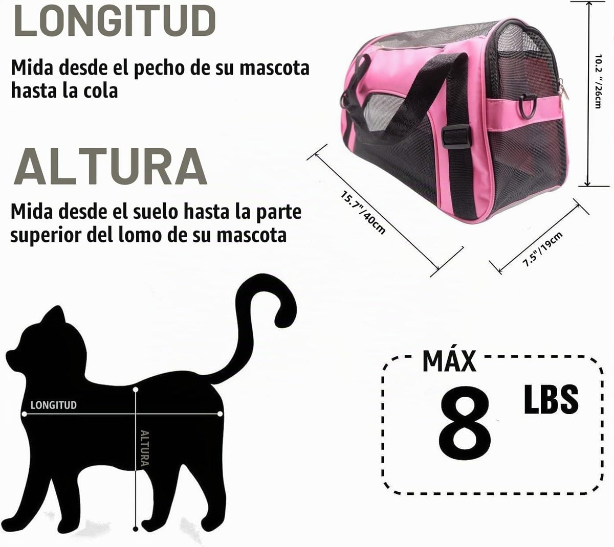 ZaneSun Transportador para gatos, transportador de viaje para masco...