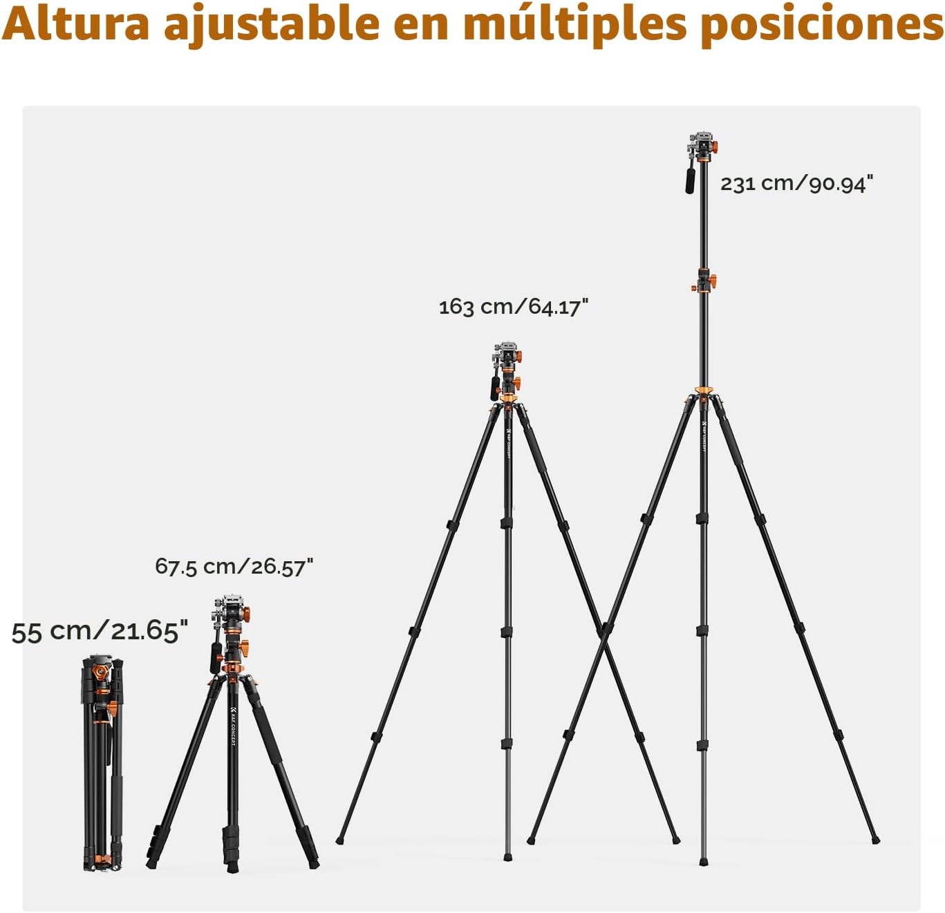 K&amp;F CONCEPT Trípode horizontal de la cámara de la cabeza fluida...