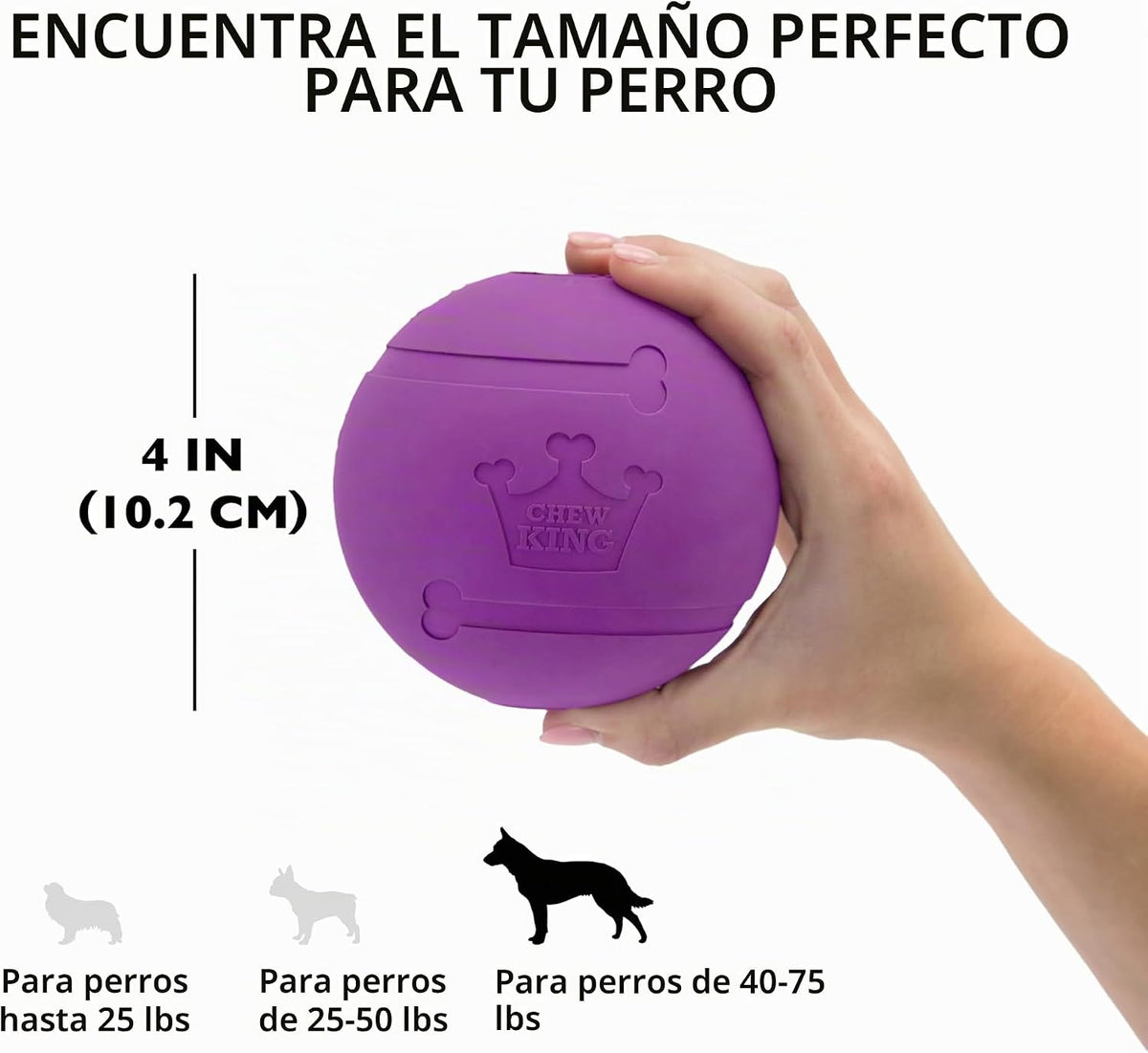 Chew King - Pelotas para lanzar y buscar, juguete de goma natural e...