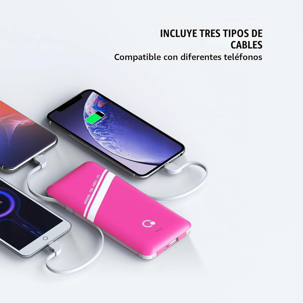 Cargador portátil Q Slim de 10000 mAh, batería externa de 4 salidas...