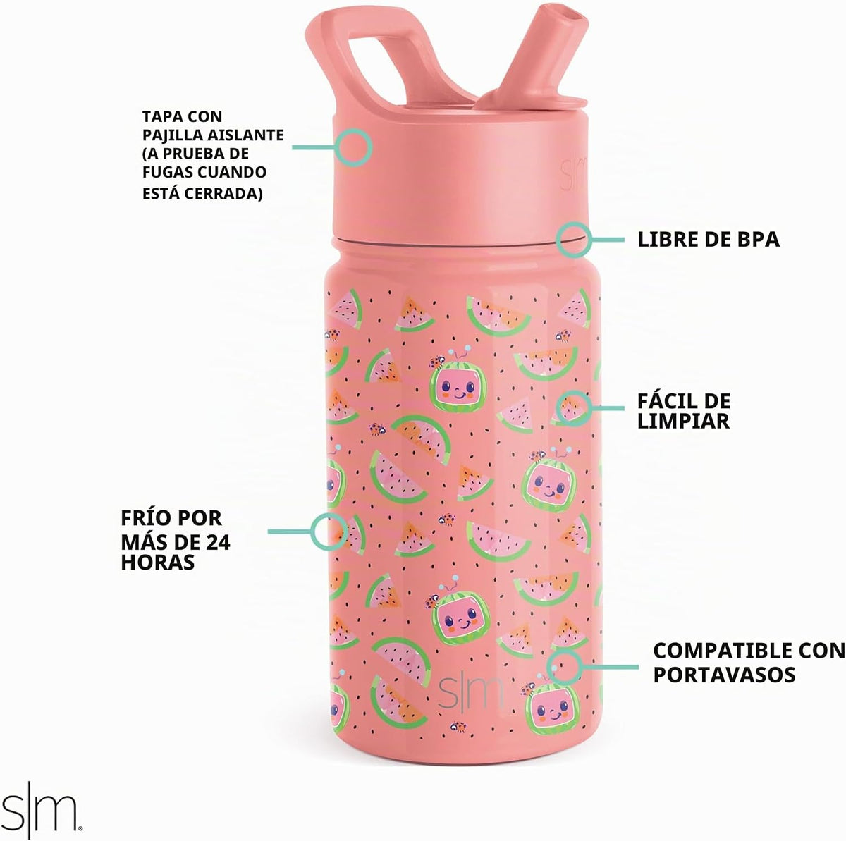 Simple Modern - Botella de agua para niños de la colección Summit c...